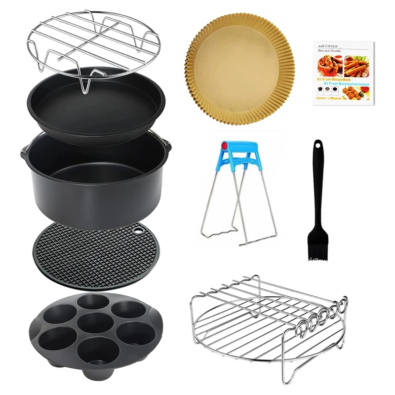

9 Inch Air Fryer Accessories,For 5.8QT Or Larger Deep Air Fryer - Include Air Fryer Liner,Non-Stick,Safe,XL