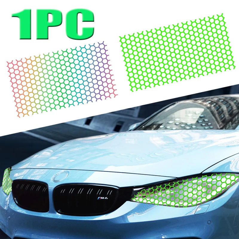 

Car Reflective Lamp Stickers Honeycomb Shape Light Sticker Grid Shape Cars Headlight Film Beautiful Practical Scratch-resistant