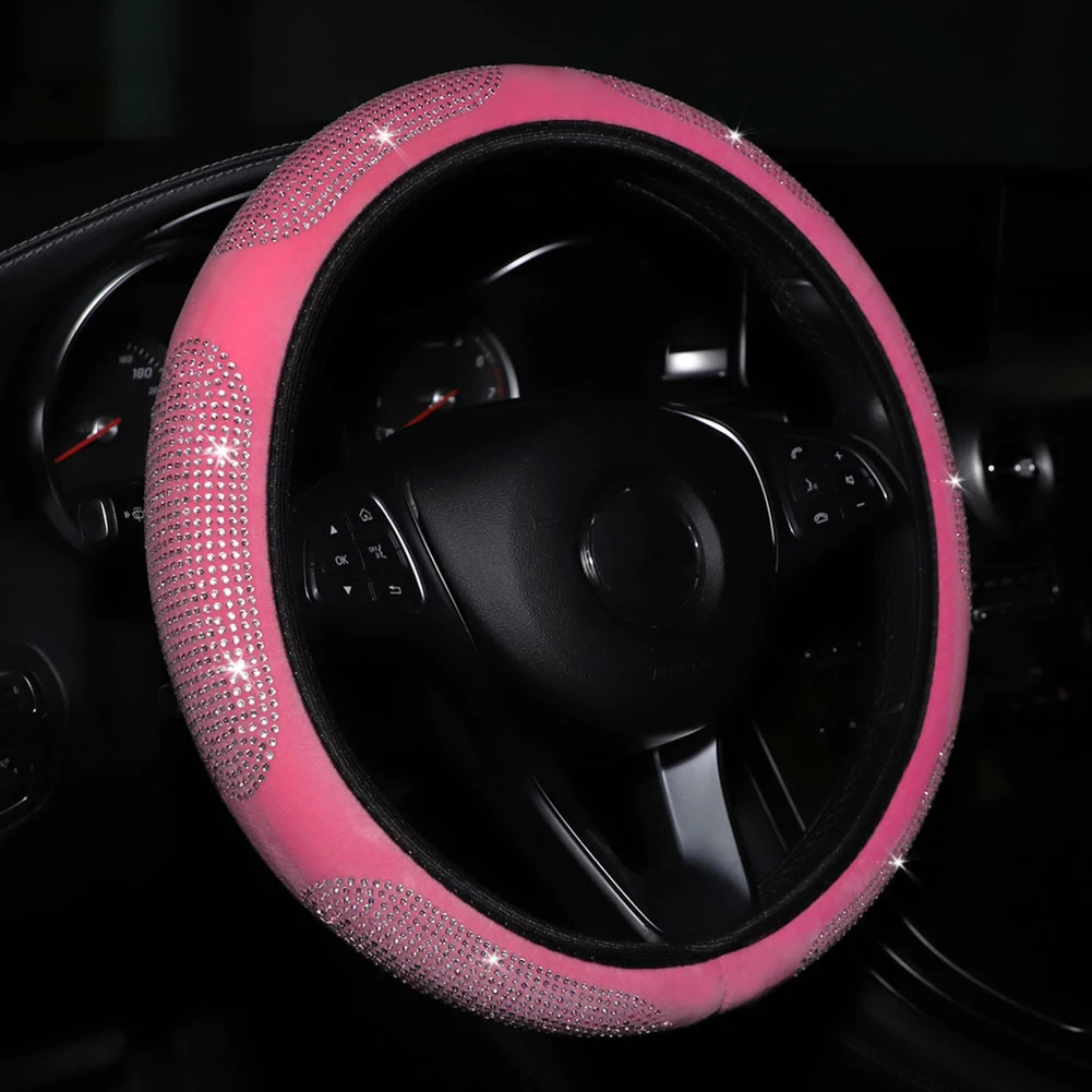 

Universal Bling Diamond Car Steering Wheel Cover 15'' 38cm Elastic Anti Slip Dustproof Decoration Trim Car Accessories