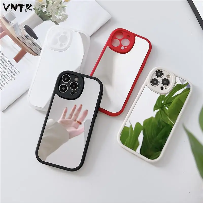 

Precise Hole Position Vanity Mirror Girl Soft Case For Iphone 11 12 13 Pro Max6 6s 7 8 Plus Xr X Xs Se 2 Anti-drop Cover Fundas