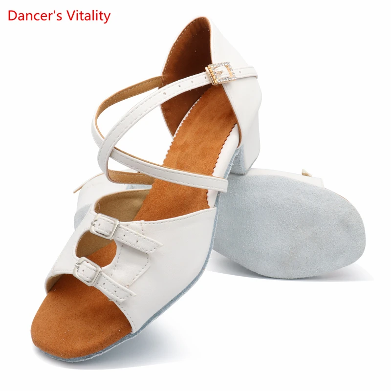 

Latin Dance Shoes Children Dance Shoes Soft Soled Dance Professional Choes National Standard Chacha Rumba Modern Practice Shoes