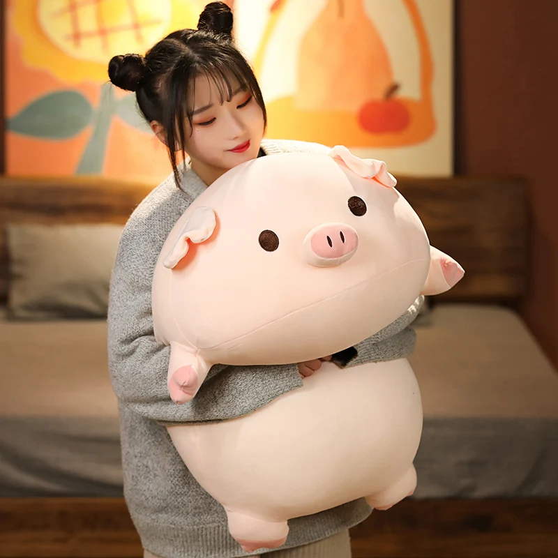 

1pc 40/50cm Squishy Pig Stuffed Doll Lying Plush Piggy Toy Animal Soft Plushie Pillow for Kids Baby Comforting Birthday Gift