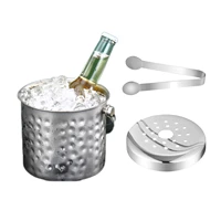 craft hammered ice bucket double wall insulated ice container keep ice frozen longer easy to carry ideal for cocktail parties