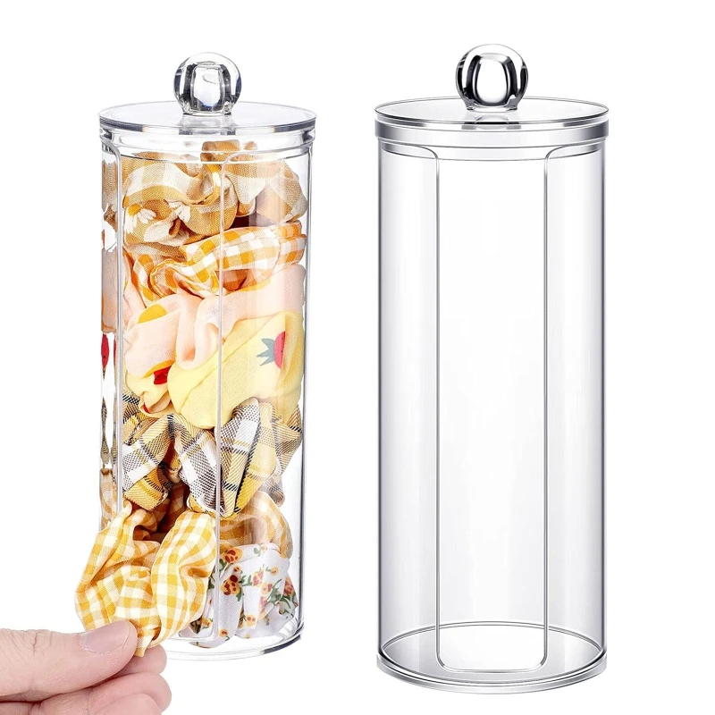 

Acrylic Scrunchie Holder Hair Ties Organizer Storage Clear Scrunchie Holder Stand Display Hairband Cotton Pad Organizer