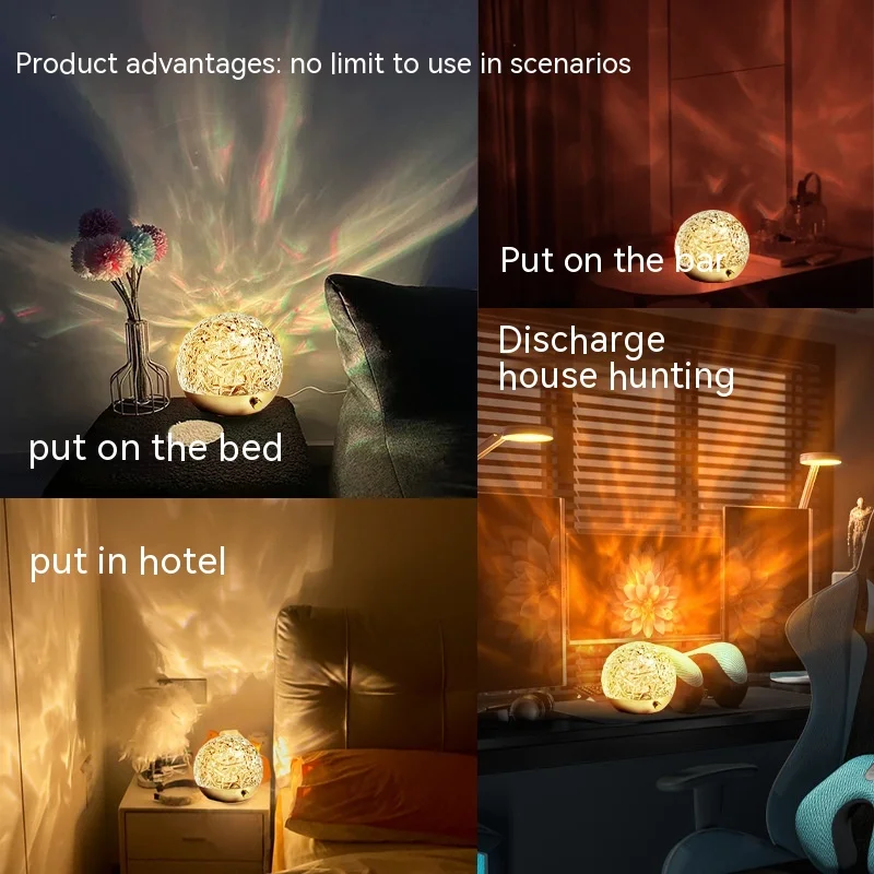 Новый проектор с водной рябью ночник хрустальная лампа для настроения