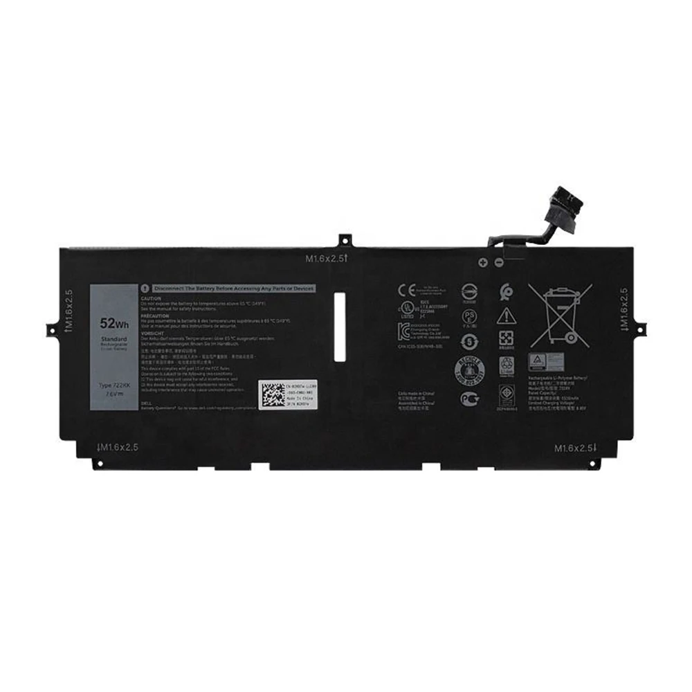 Новый оригинальный аккумулятор 722KK 7 6 в 52 Втч для ноутбука Dell XPS 13 9300 2020 i5 FHD 9310 WN0N0
