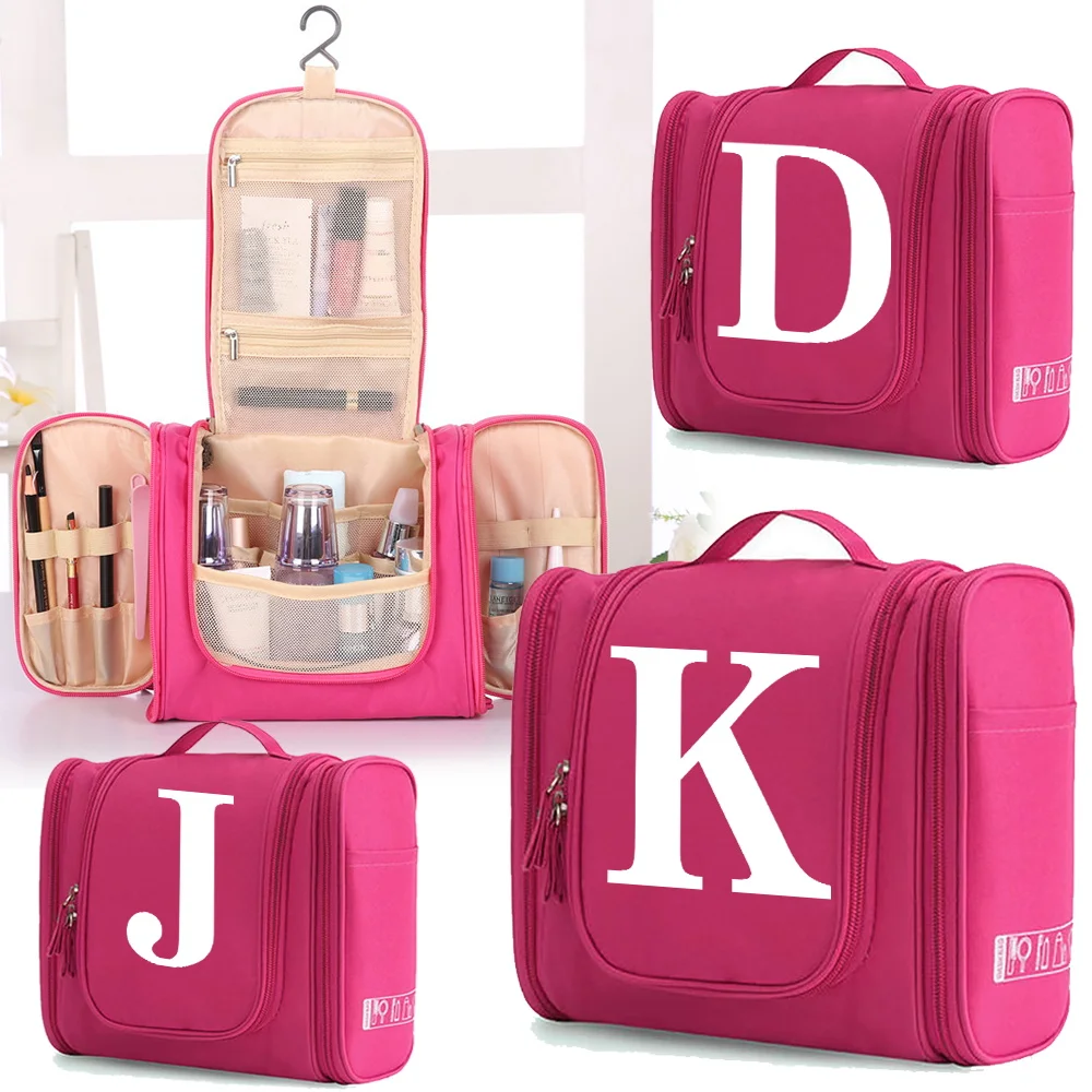 

Travel Fitness Wash Cosmetic Bag Multifunction Make Up Packs Waterproof Portable Storage Organizer White Letter Printed Handbags