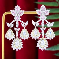 soramoore luxury cz boho big pendant earrings for women wedding bridal jewelry aretes de mujer modernos 2022 new facebook ins