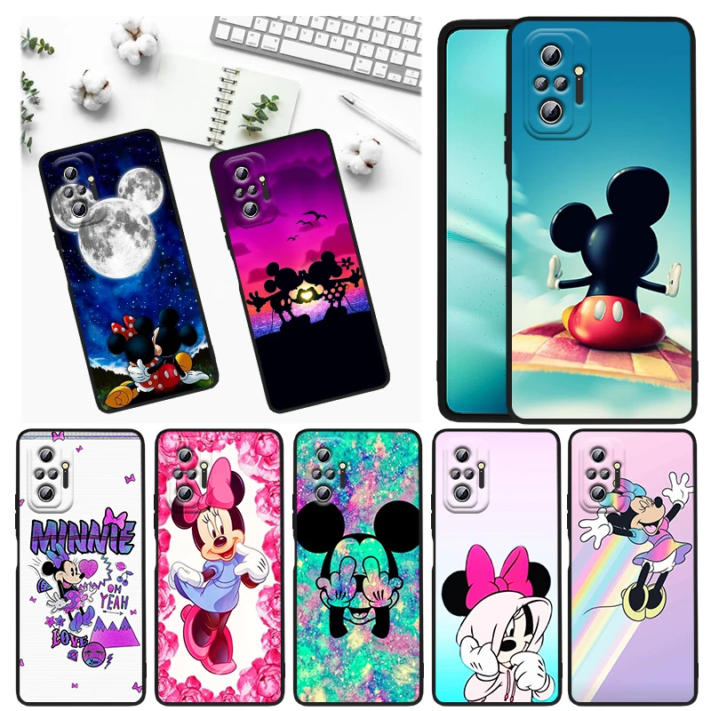 

Mickey Minnie Mouse Disney For Xiaomi Redmi Note 11E 11S 11 11T 10 10S 9 9T 9S 8 8T Pro 5G 7 5 Black Soft TPU Phone Case Funda