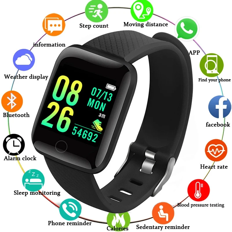

Color Screen Smart Sport Bracelet Activity Running Tracker Heart Rate For Children Men Women Watch For IOS Android Smart Clock