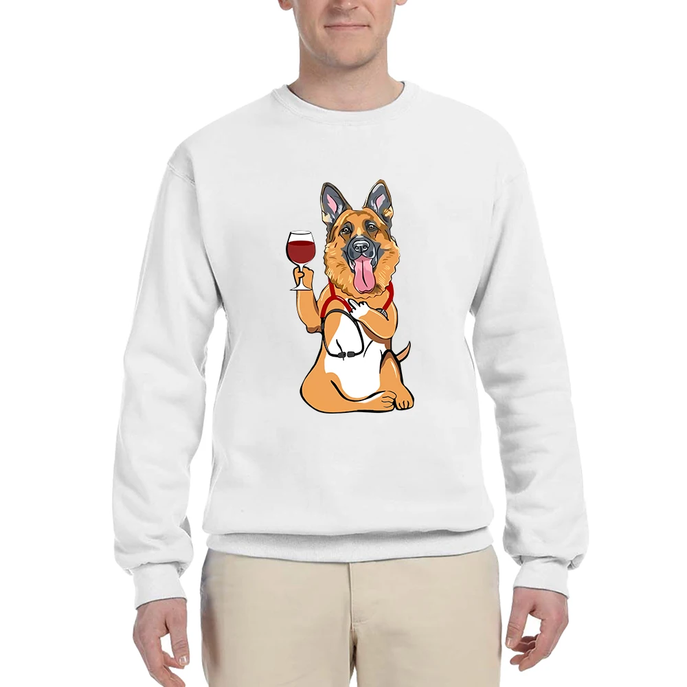 

CLOOCL Animal Dog Sweatshirt German Shepherd Middle Finger Printed Pullover Tops Streetwear Fashion Casual Shirts Men Clothing