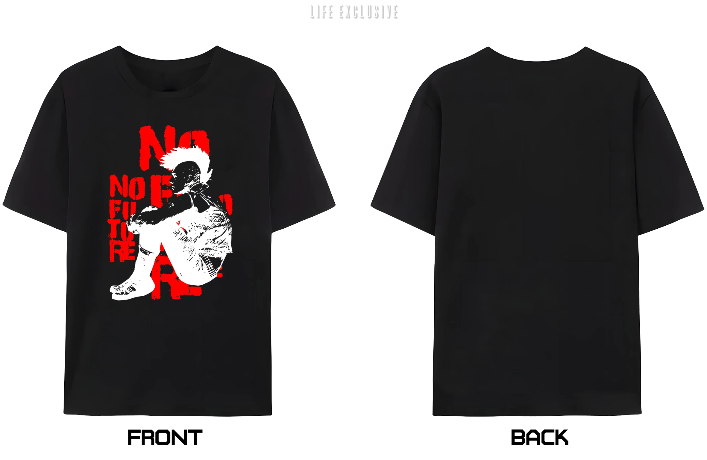 LE Punks Not Dead Rock футболки с принтом и круглым вырезом коротким рукавом обычная
