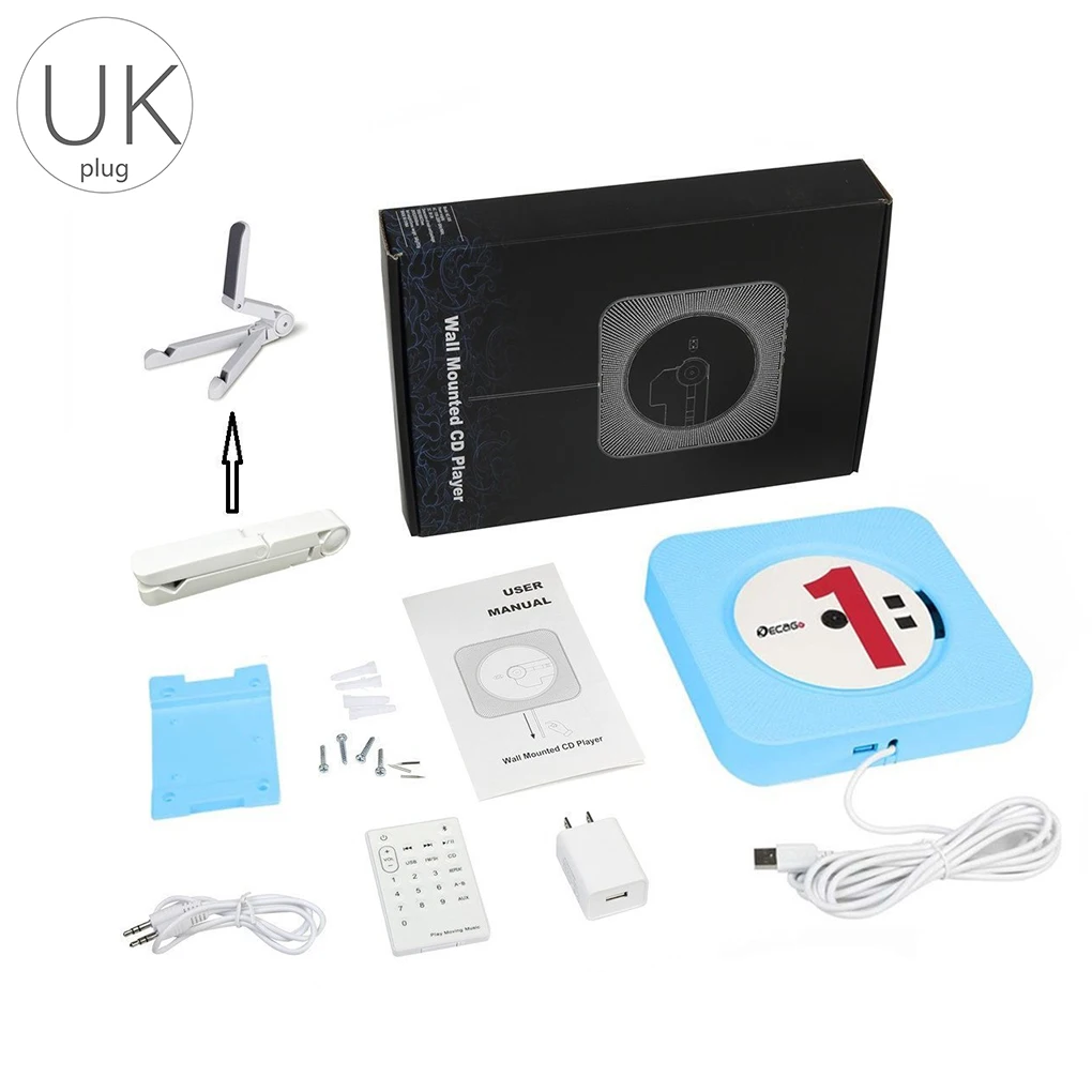 

Wall Mounted Bluetooth CD Player Pull Switch Stereo Remote Control CD MP3 Music Player