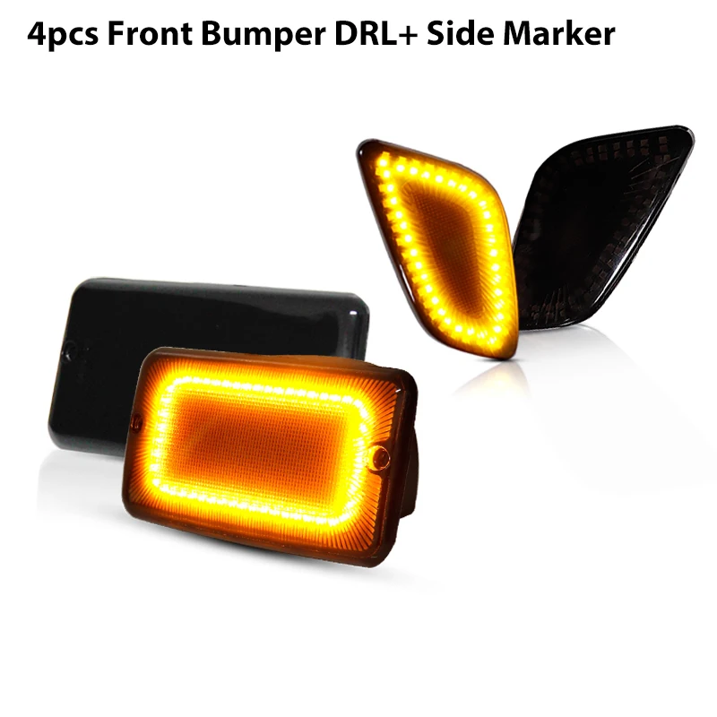 

Комплект Из 4 Янтарных Светодиодных Боковых Габаритных Фонарей Для Jeep Wrangler TJ 1997-2006, С Цоколем T10, Для Бампера