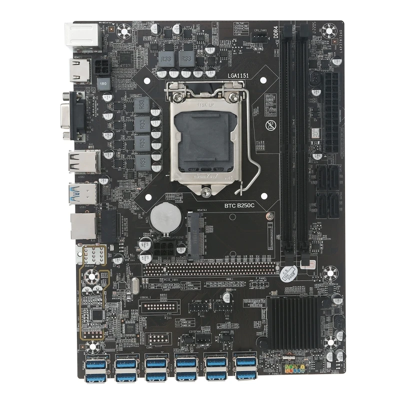 

B250C BTC 12 PCI-E X1 профессиональная материнская плата для майнинга BTC LGA 1151 DDR4 память