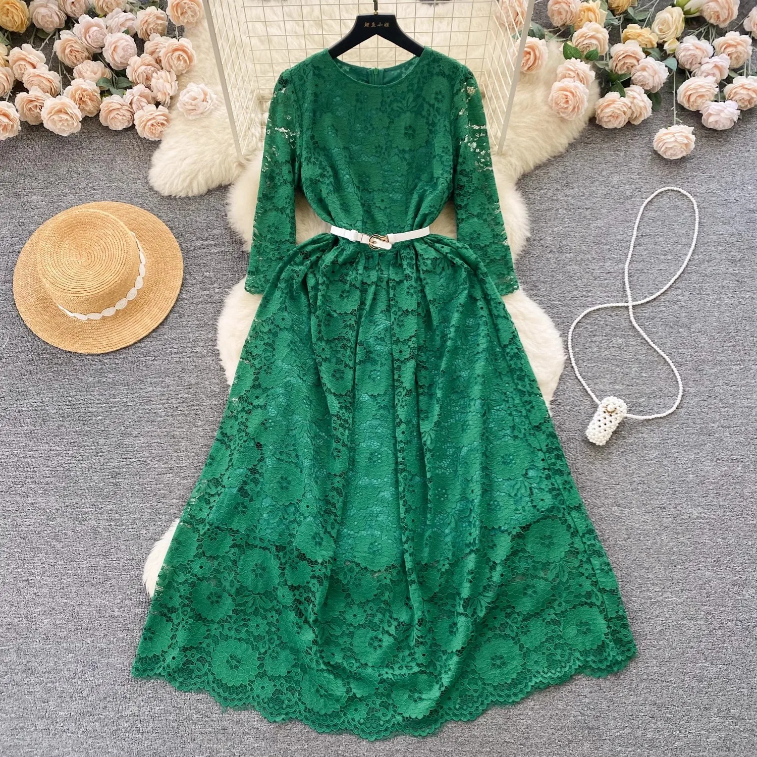 Новинка весна-лето 2024 кружевные ажурные женские модные вечерние повседневные