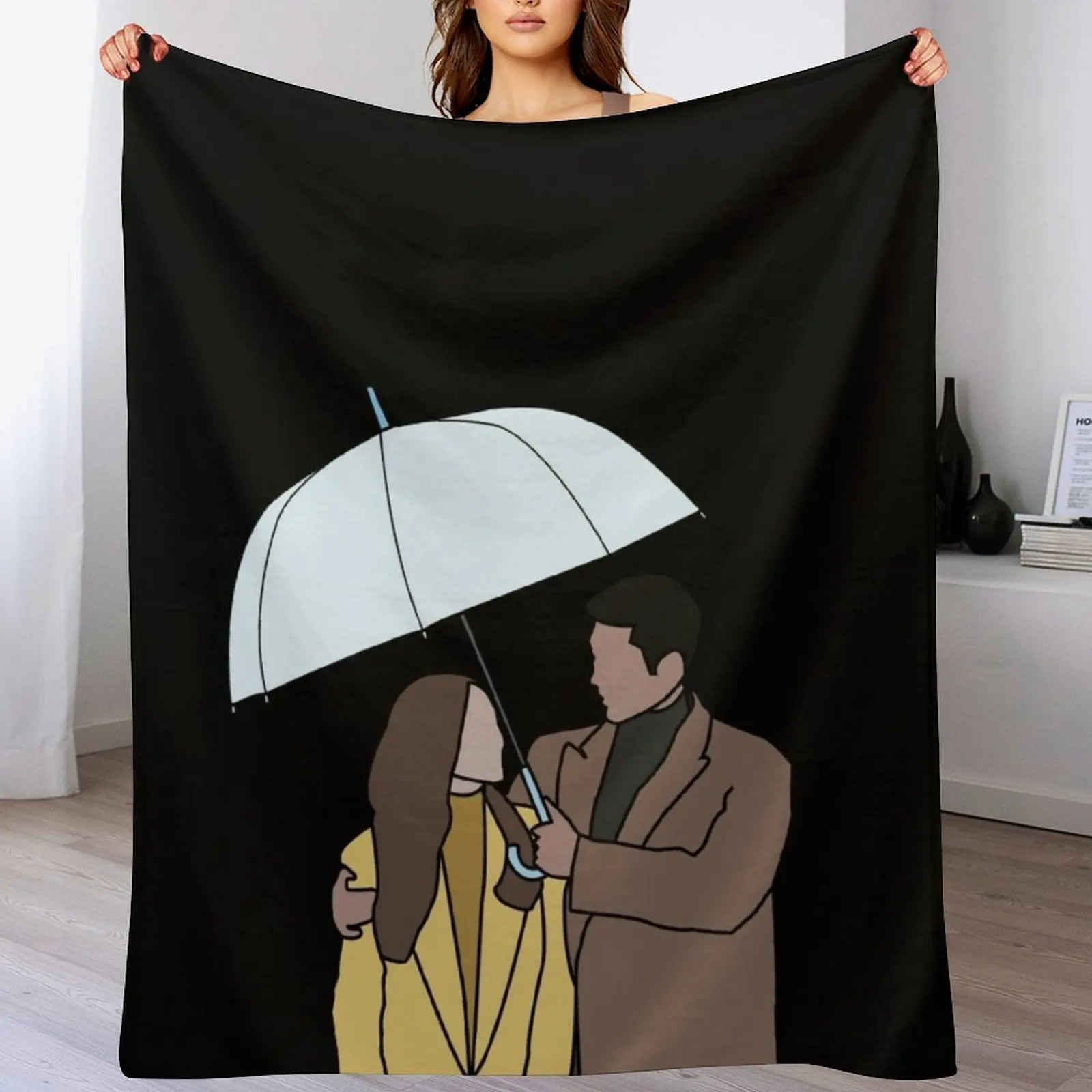 Crash Landing on you - Ri Jung Hyuk And Yoon Se-Ri Hyun Bin Son Ye-jin Зонтик сцены Плед одеяло аниме Одеяла