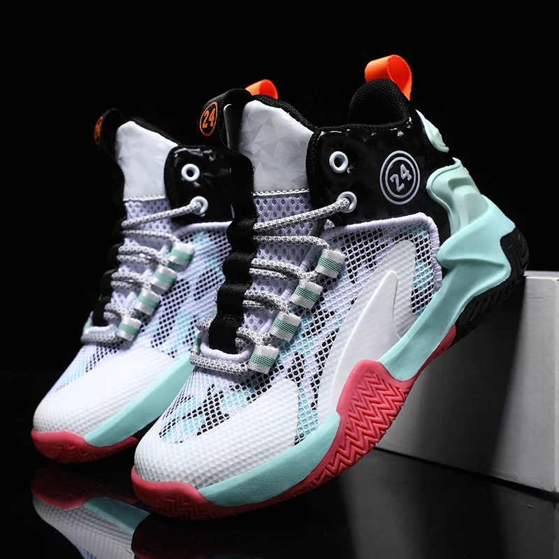 Boys Basketball Shoes Kids' Sneakers Fashion High Cut Sport Shoes Lace Up Sports for Boy 34 35 36 Plus Size Youth Boys Sneakers