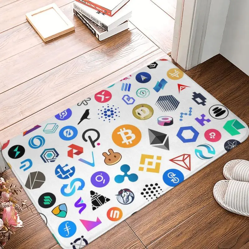 Изготовленный на заказ криптовалюта альткойн блокчейн символ коврик для двери