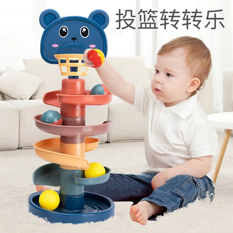 Детские игрушки вращающийся шар ворсовая башня Ранняя развивающая игрушка для