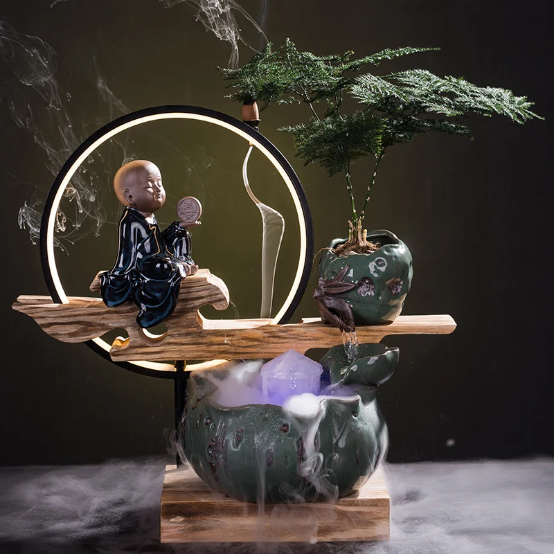 

Chinese Ceramic Water Purifier Domestic Ornaments Fengshui Wheel Lucky Humidifier Living Room