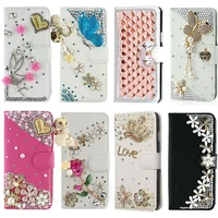 luxury bling diamond rhinestone leather flip wallet phone case for samsung galaxy a6 a8 j4 j6 plus a30 m10 m20 m30 cards cover