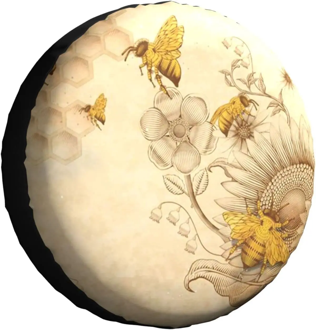 

Spare Tire Cover Universal Tires Cover Honey and Bees Car Tire Cover Wheel Weatherproof and Dust-Proof UV Sun Tire Cover