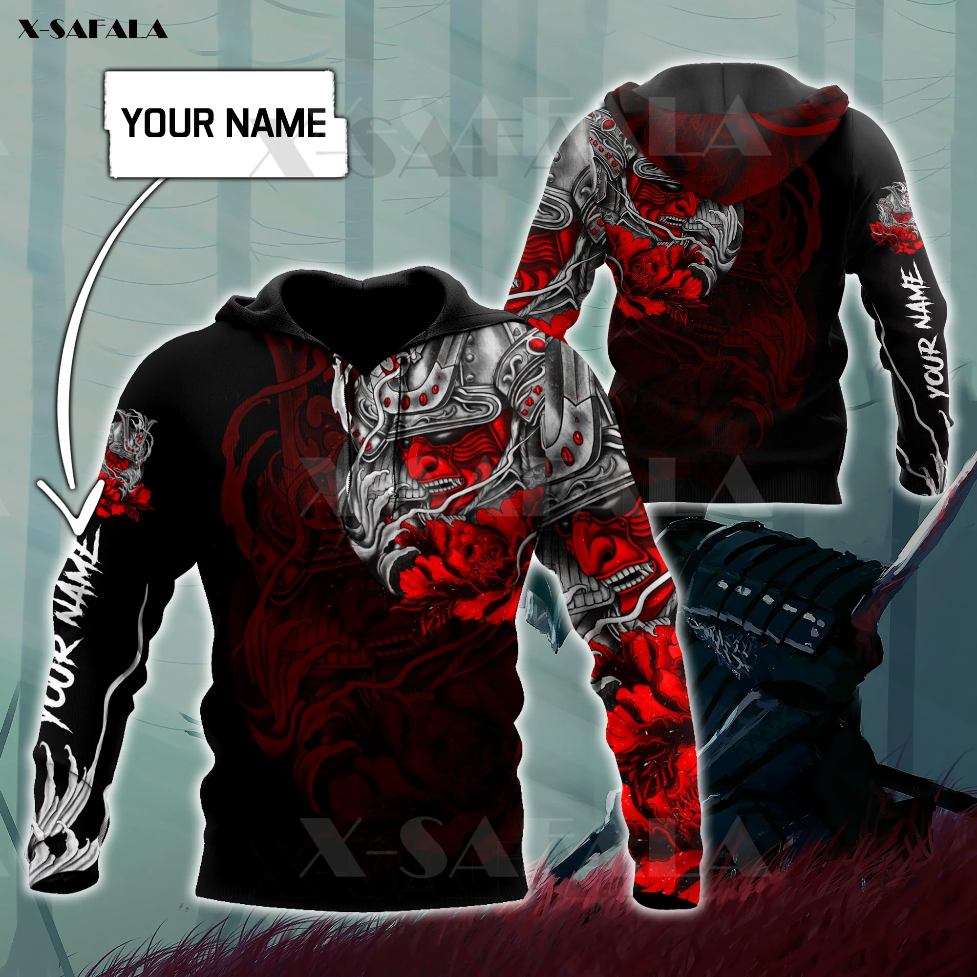 

Толстовка мужская с капюшоном и 3D-принтом, на молнии