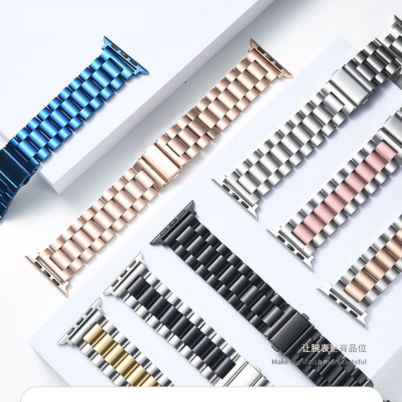 

Stainless Steel Metal Strap For Apple Watch Band 44mm 40mm 45mm 41mm 42mm 38mm Wristband For iWatch Series 765432SE 8 Ultra 49mm