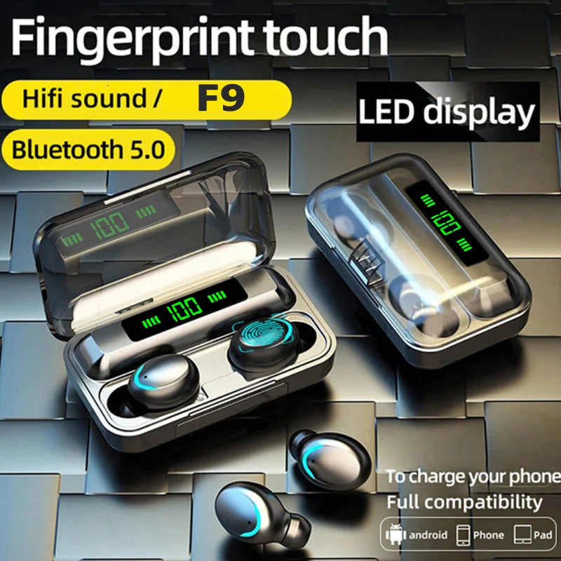 

TWS Earphone Wireless Bluetooth 5.0 Charging Box 3000mAh Headphone Sports Waterproof In Ear HiFi Stereo Headsets With Mic