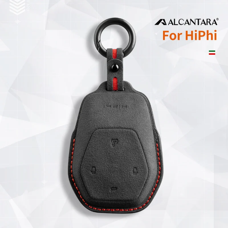 

For HIPHI Y 2023 Hiphi Z Alcantara Suede Car Key Case Shell Keychain Accessories