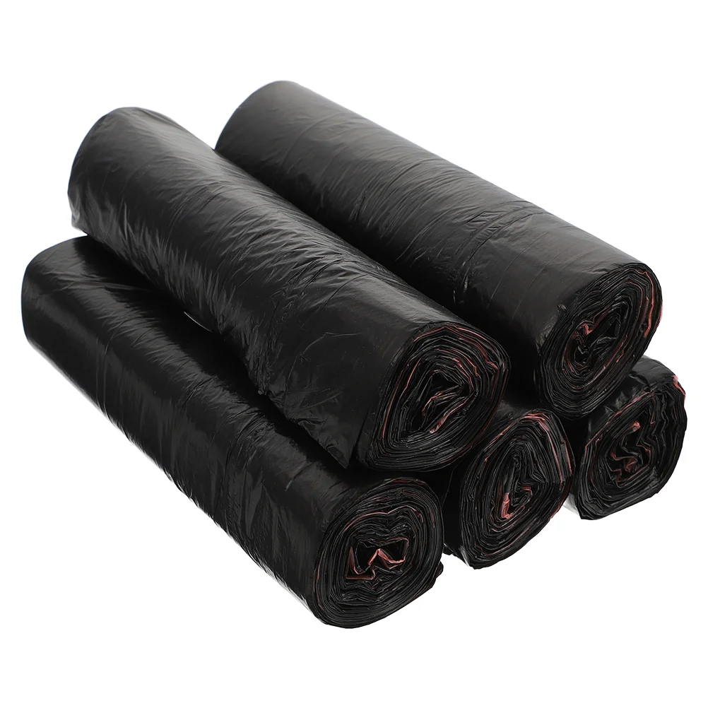 

5 Rolls of Thickening Garbage Bags Disposable Rubbish Bags Drawstring Garbage Pouches