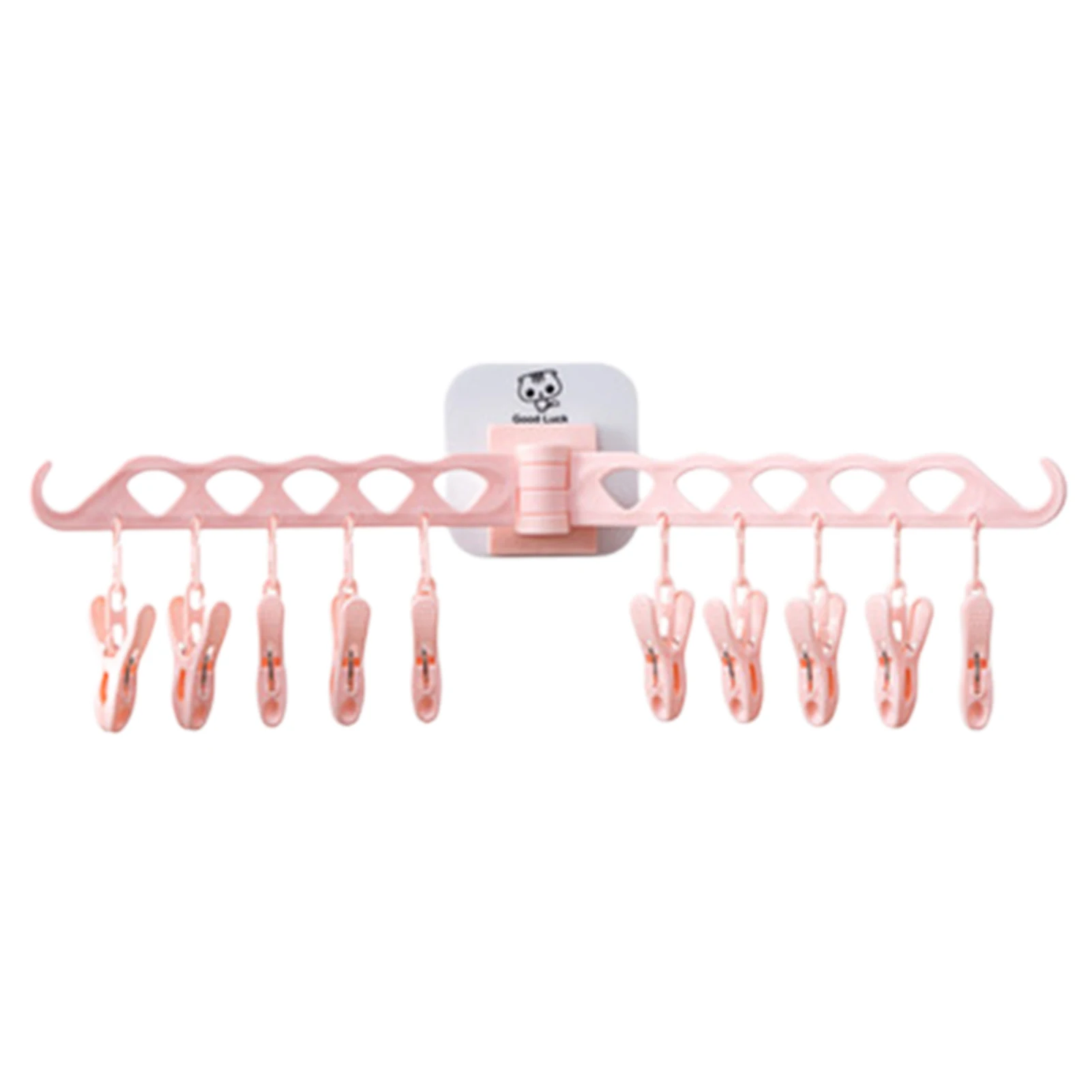 

Wall Mounted Clothes Hanger Space-Saving Foldable Clothes Rack with 10 Clips for Hanging Pants Suit