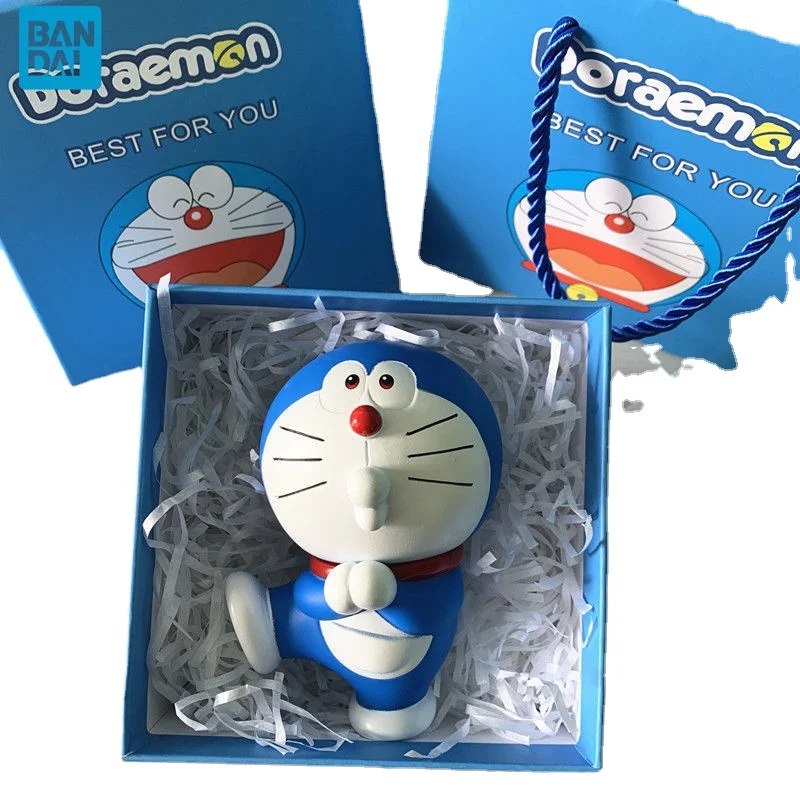

Bandai Graduation Souvenir Doraemon Birthday Gift Anime Blue Fat Man Handmade Toy Decoration Women's Day for Friends