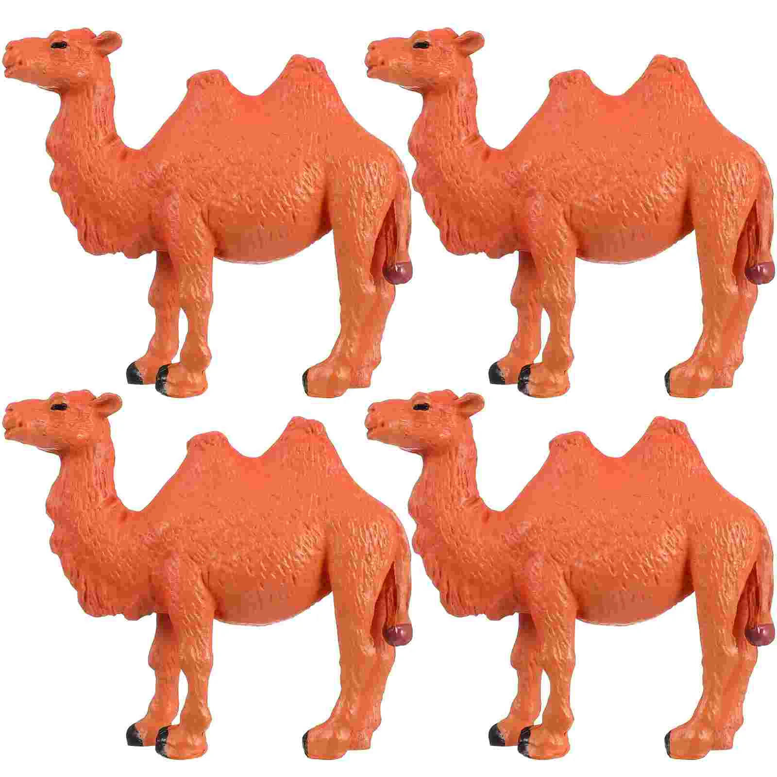 

4 Pcs Home Decor Camel Playthings Animals Statues Miniature Model Camels Figurines Child Adornments Decors