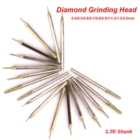 10pcs cylinder needle diamond grinding head mounted point bit burr polishing abrasive tool for stone jade peeling carving 2 35mm