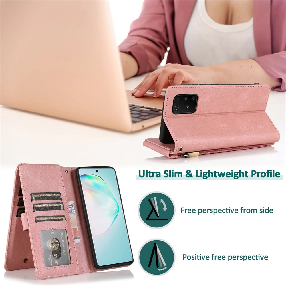 Для Samsung Galaxy A91 A71 A53 A52 A41 A34 A33 A14 4G 5G Ретро металлический кошелек на молнии мульти