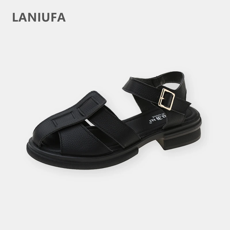 

Pu Leather Women Sandals Summer 2022 Casual Rome Platform Sexy Black Shoes Women Luxury Dress Flats Slippers Slide Mujer Zapatos