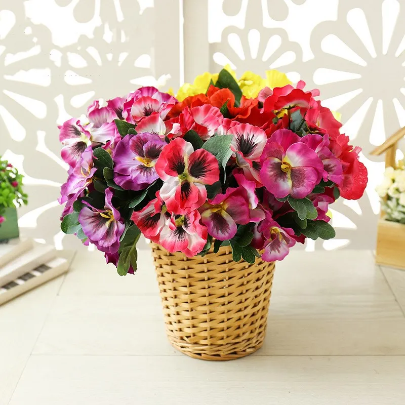 

Artificial Flowers Pansy Flowers Garden DIY Stage Party Home Wedding Craft Decoration Weddings Parks Fake Flowers Artificial
