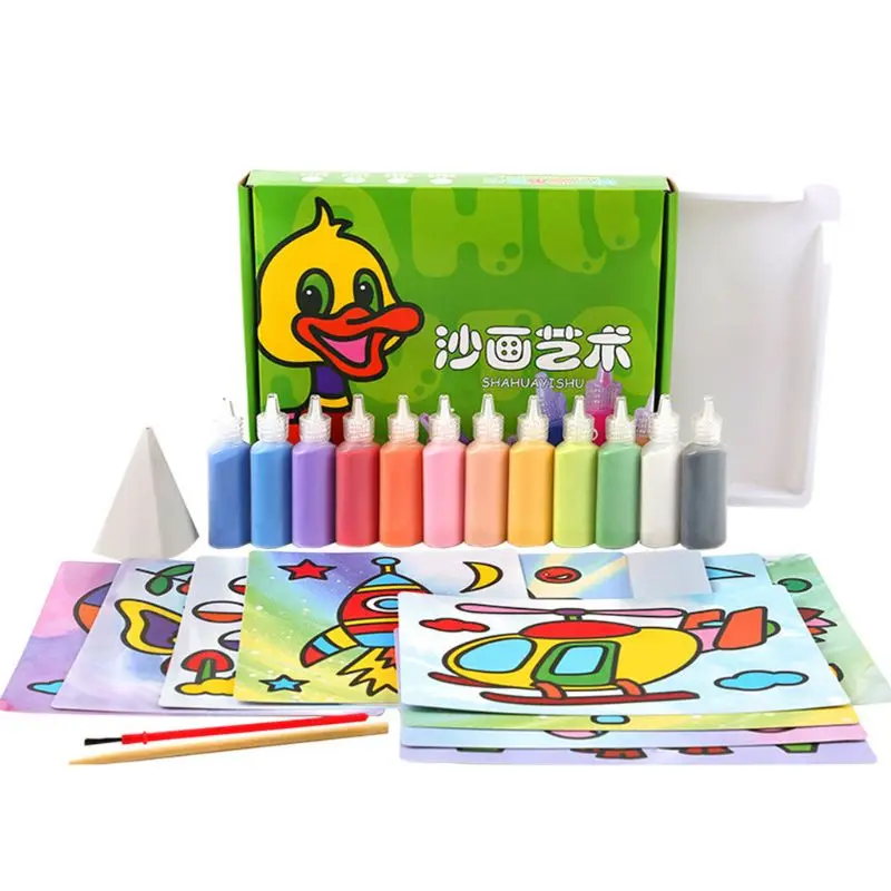 

Набор для рисования DIY песок 12 цветов рисование каракули граффити пузыри песок ручная работа картина интерактивные художественные реквизи...