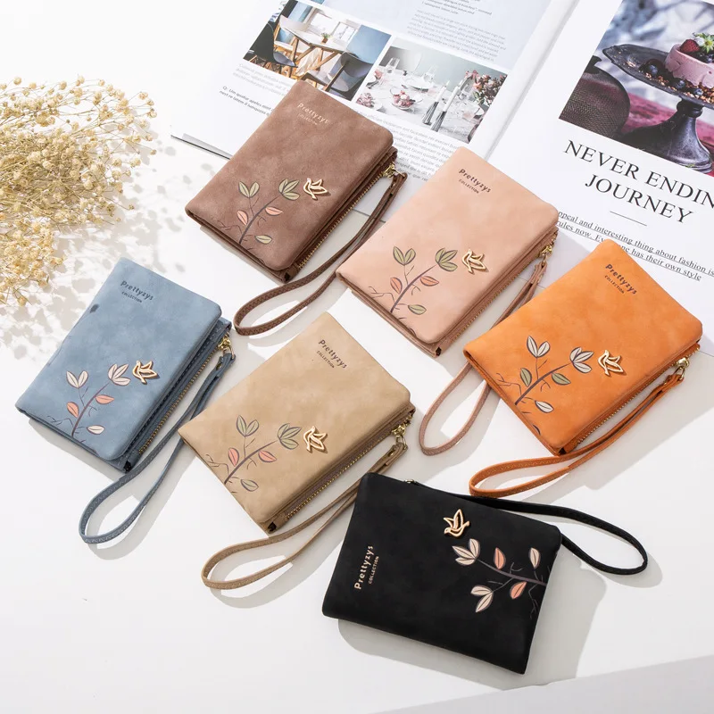 

Women Short Wallet PU Small Clutch Bag Cute Bird Tree Pattern Design Girls Zipper Coin Purse Ladies ID & Credit Card Holder