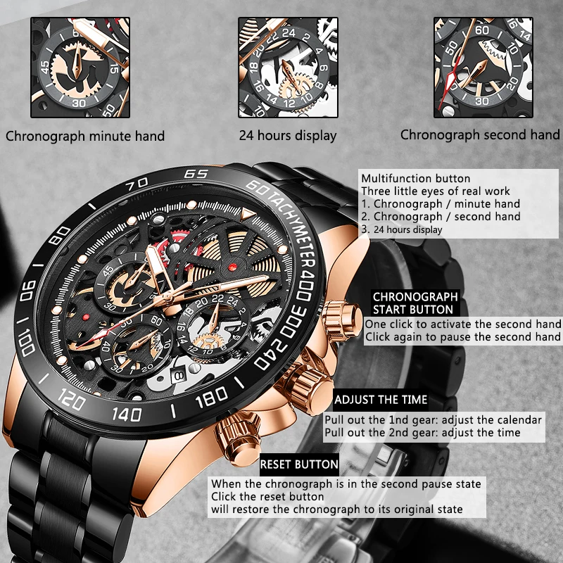 Часы WISHDOIT мужские наручные повседневные спортивные брендовые водонепроницаемые