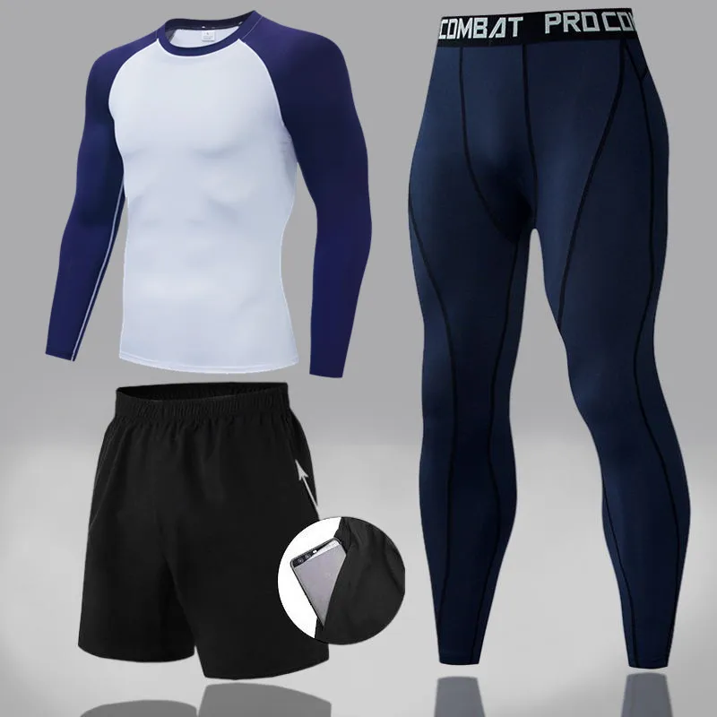 Compression Men Tracksuit Thermal Set Compression underwear rash guard Warm Fitness Jogging suit Quick Dry Men's Clothing