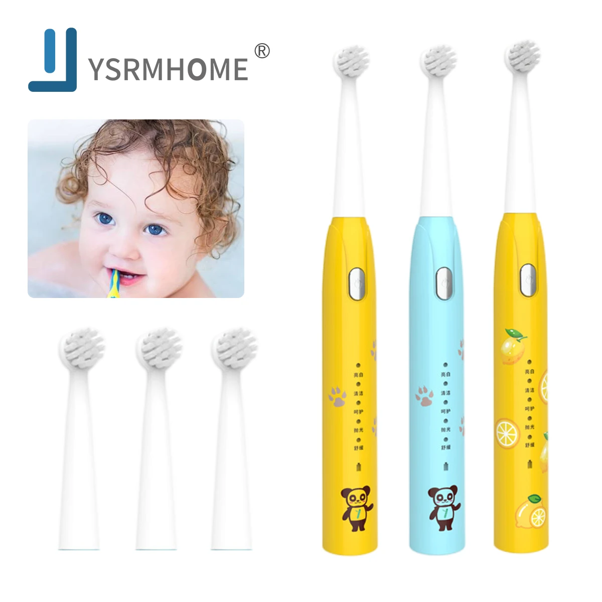 

Electric Toothbrush Sonic Dental Whitening Ultrasonic Beauty Health for Children Replacement Smart Tooth Brushes