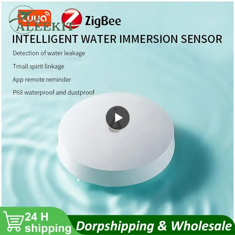 

Zigbee Water Leak Detector Remote Monitoring Water Tank Full Linkage Alarm Smart Home Tuya Flood Sensor Zigbee Gateway Need