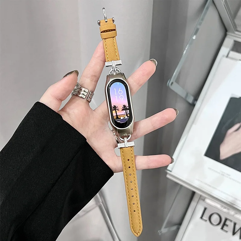 Real Leather Strap for Xiaomi Mi Band 7 6 5 4 3 NFC Wristband Bracelet Replacement Straps For Mi Band Sport Smartwatch Watchband