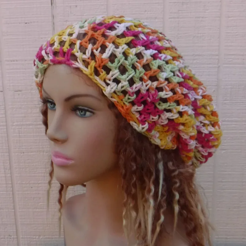 

2023 Early Spring New Handmade Woolen Knitted Adult Color Fashion Versatile String Bag Hat