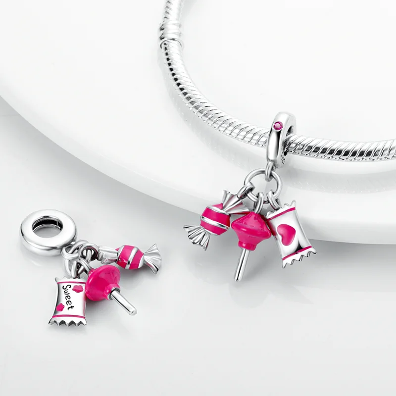 925 пробы серебряные разноцветные амулетные бусины для Pandora оригинальный браслет