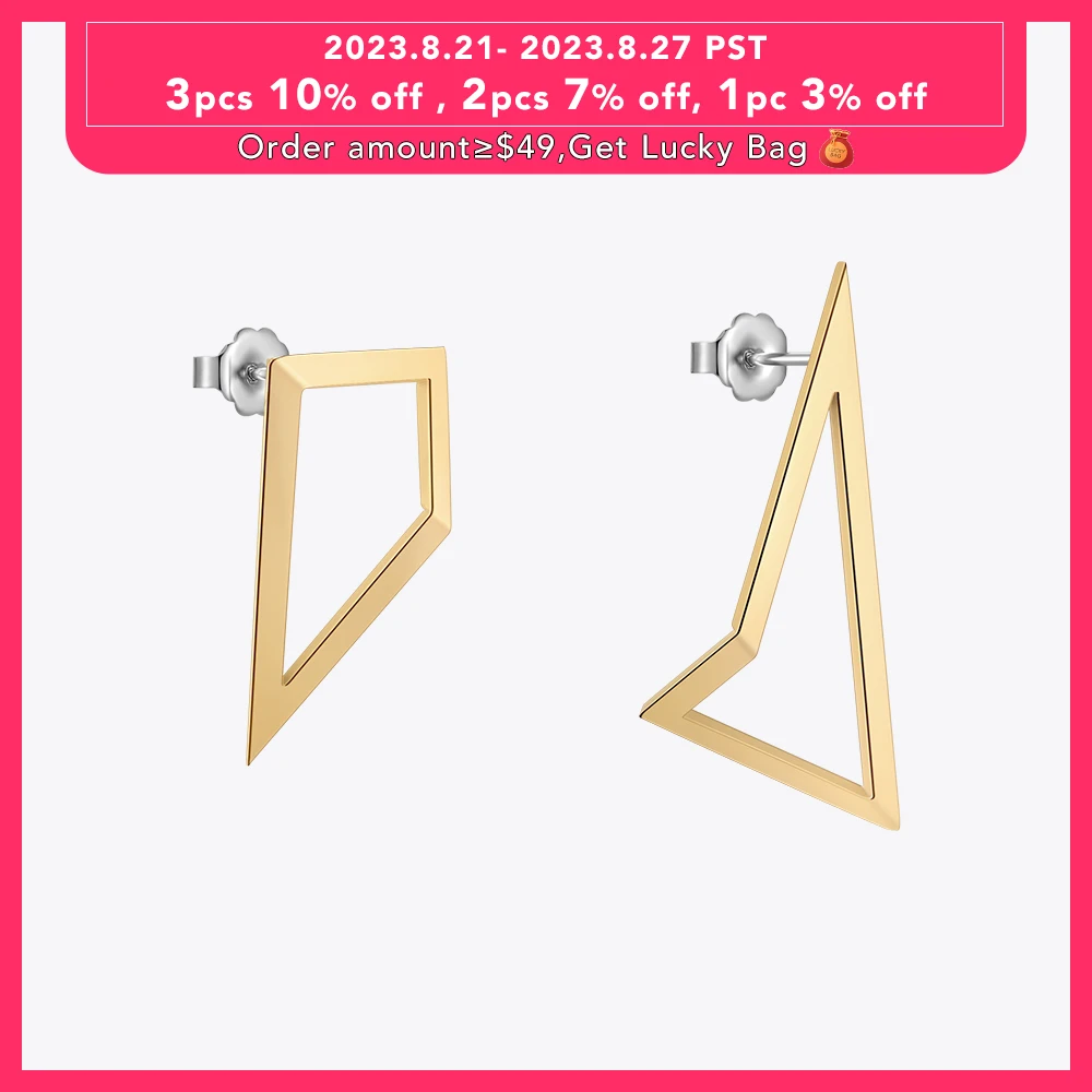 

ENFASHION Piercing Triangle Stainless Steel Earrings For Women Christmas Pendientes Mujer Fashion Jewelry Earings 2022 E221472