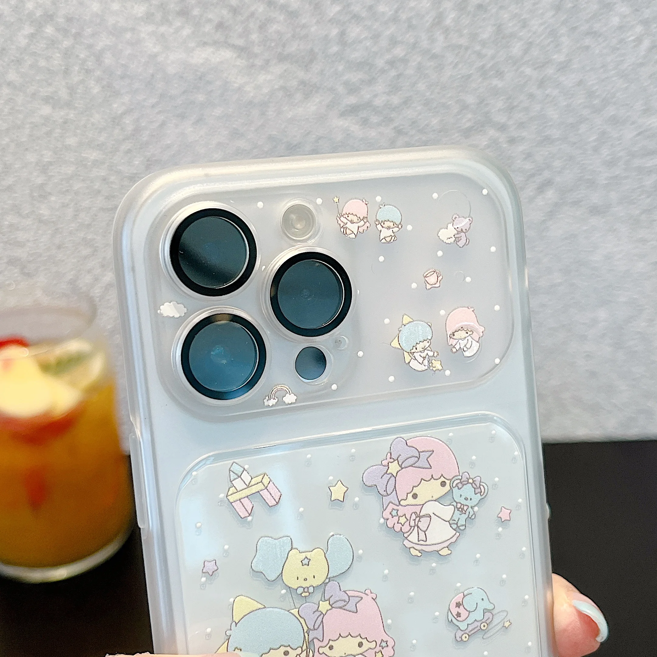 Фото Милый чехол для телефона L-Little T-Twin S-Stars для iPhone 17 Pro Max 16 15 Pro 14, мультяшный защитный чехол с цепочкой №5